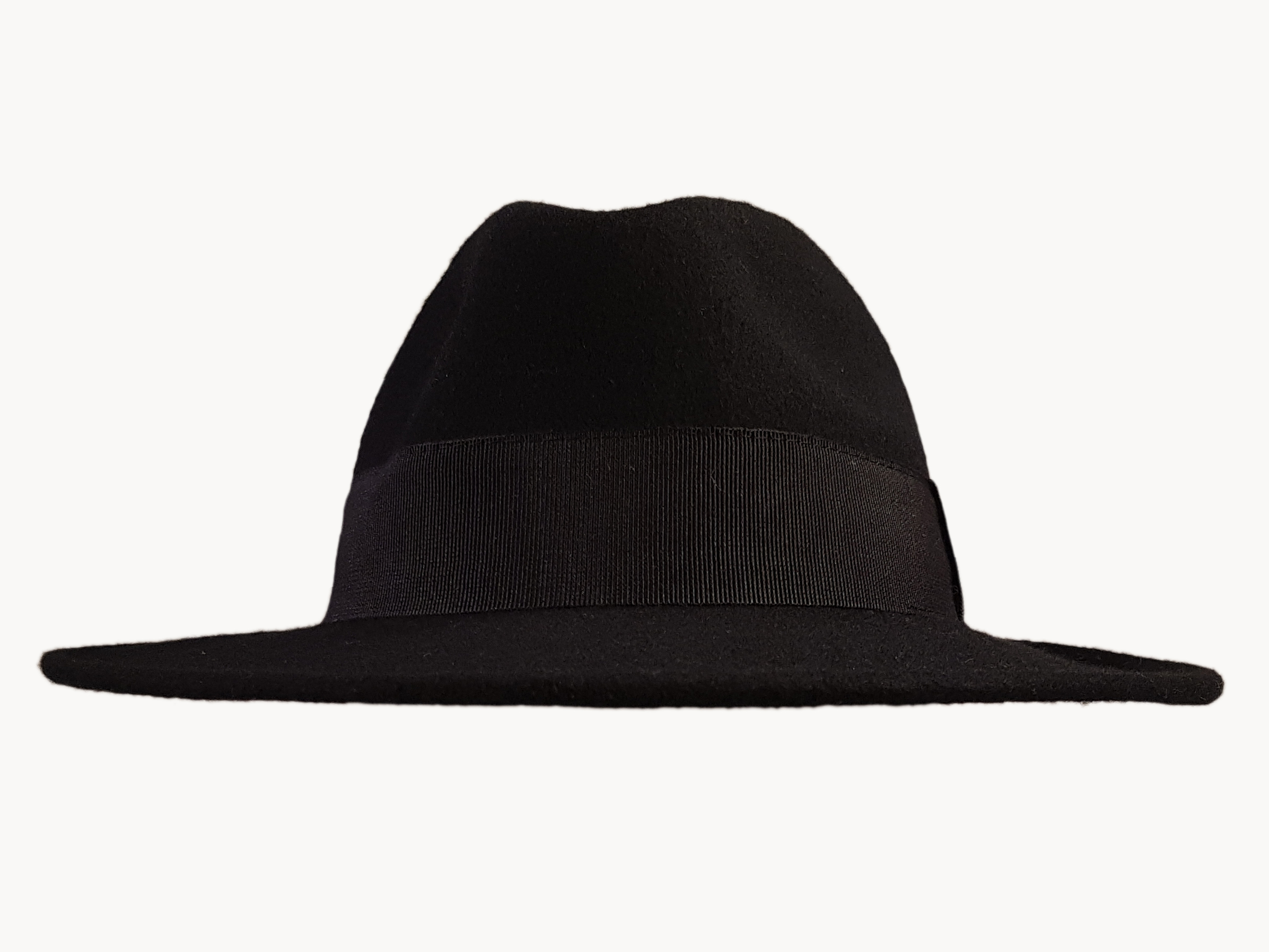 Wool Fedora Hat With Wide Material Belt